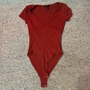 Orange forever21 bodysuit